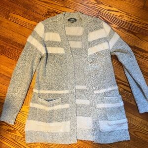 Cozy Gray and Cream Cardigan Sweater